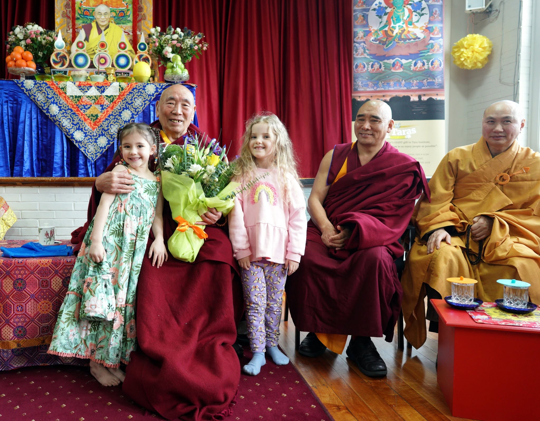 Celebration of Geshe Doga’s 91st birthday at Tara Institute on July 13, 2026. Photo courtesy of the Tara Institute Facebook page.
