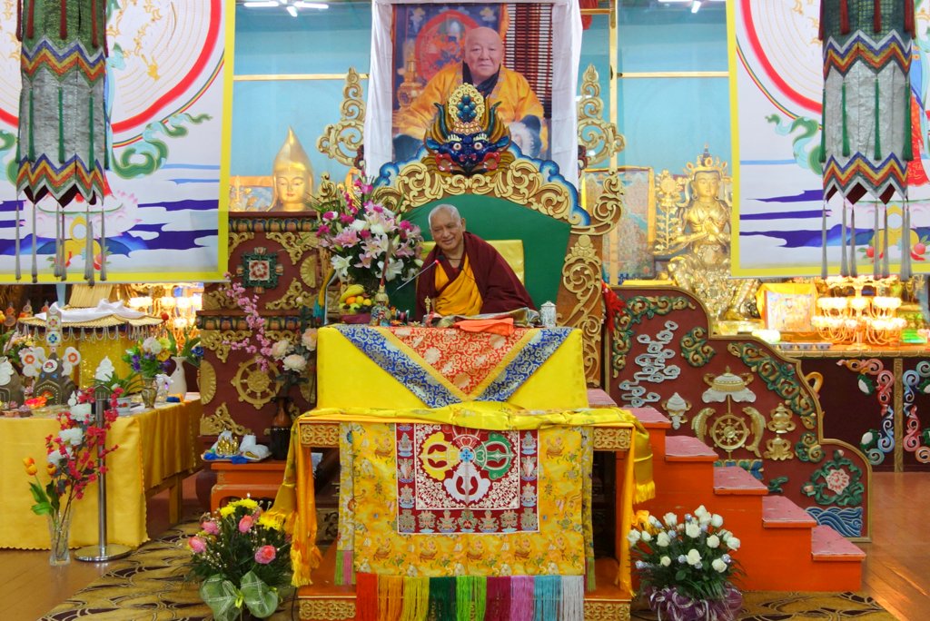 Lama Zopa Rinpoche at 100 Million Mani Retreat, Mongolia, August 15, 2013. Photo by Ven. Roger Kunsang.