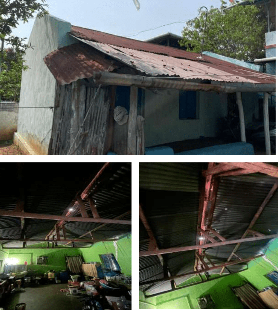 One of the the households in Odisha affected by the severe rainstorm in 2026.