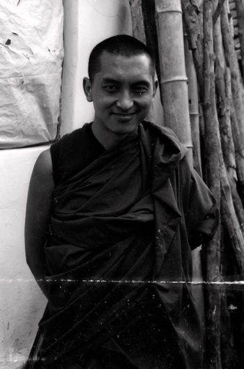Lama Zopa Rinpoche at Sera Monastery, July 1980. Photo courtesy of Merry Colony.