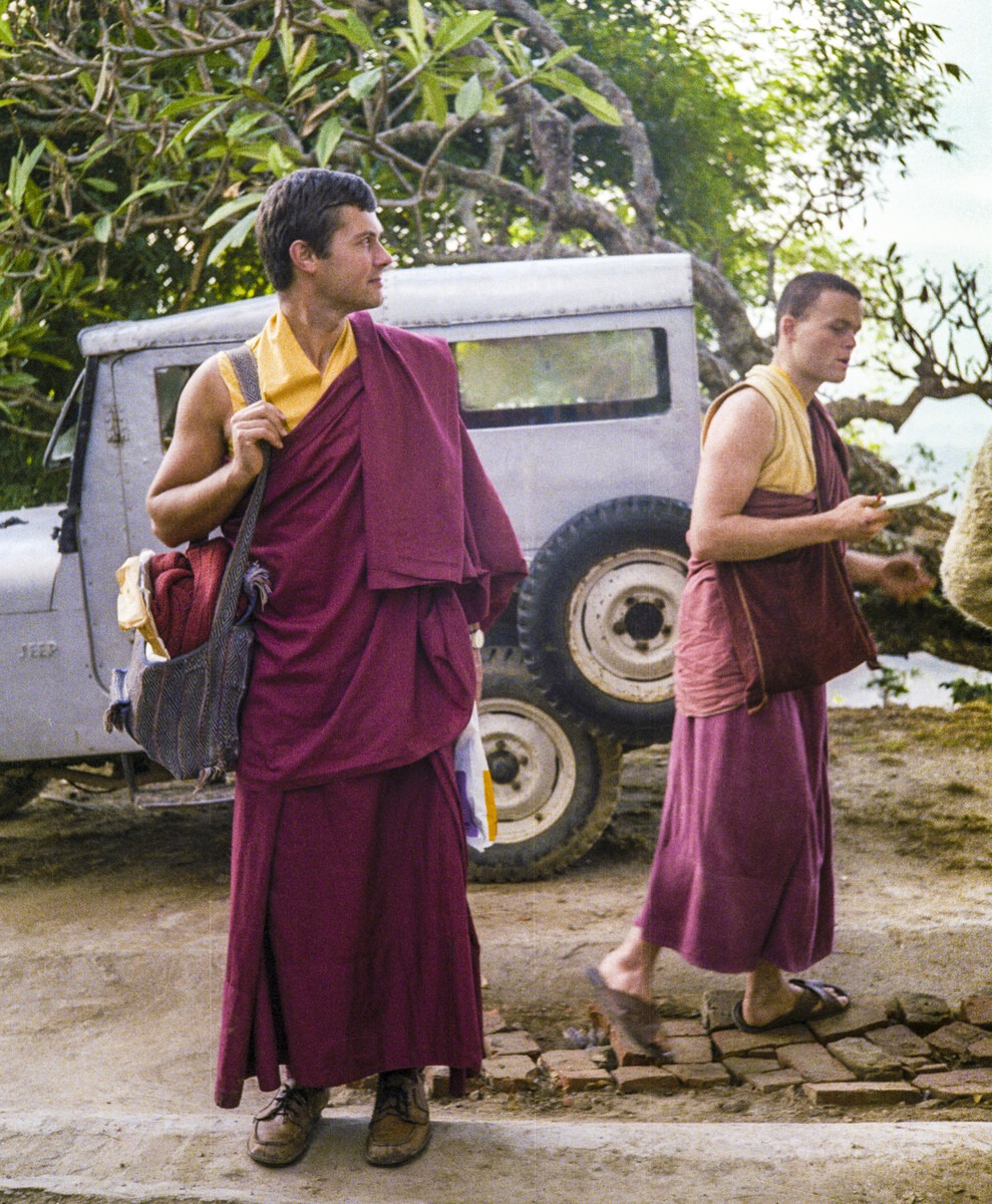 Marcel Bertels (left) and Harry Sutton at Kopan Monastery, 1979. Photo by Ina Van Delden. Courtesy of LYWA.