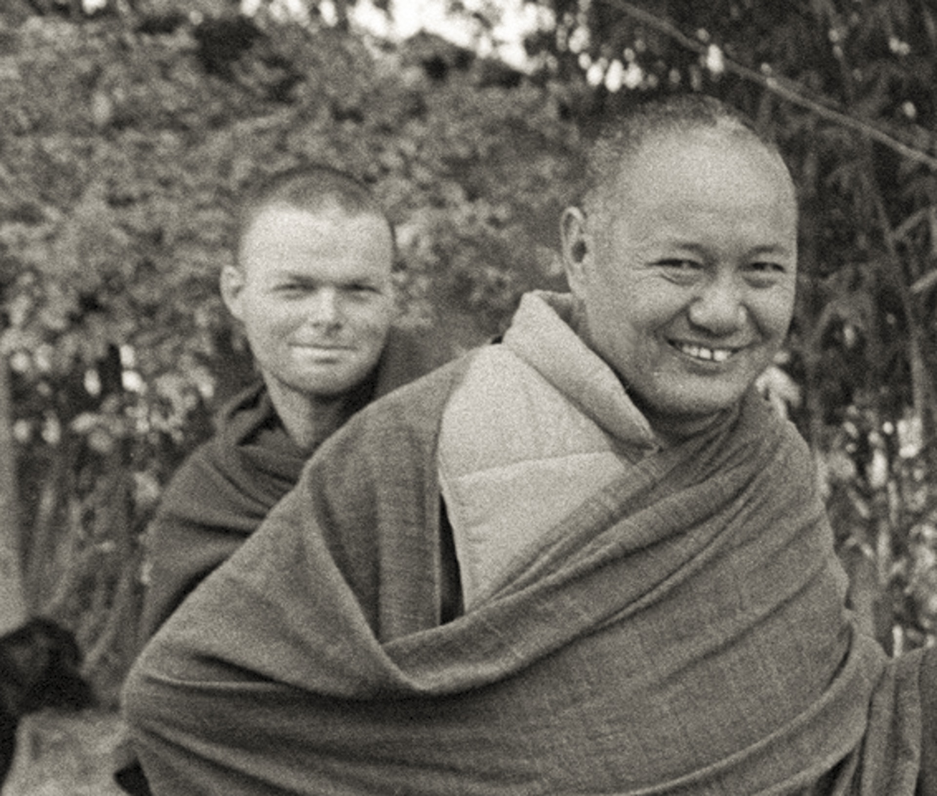 Lama Yeshe with Harry Sutton, at the Atisha Centre, Australia, Bendigo, 1981. Photo courtesy of Lama Yeshe Wisdom Archive.