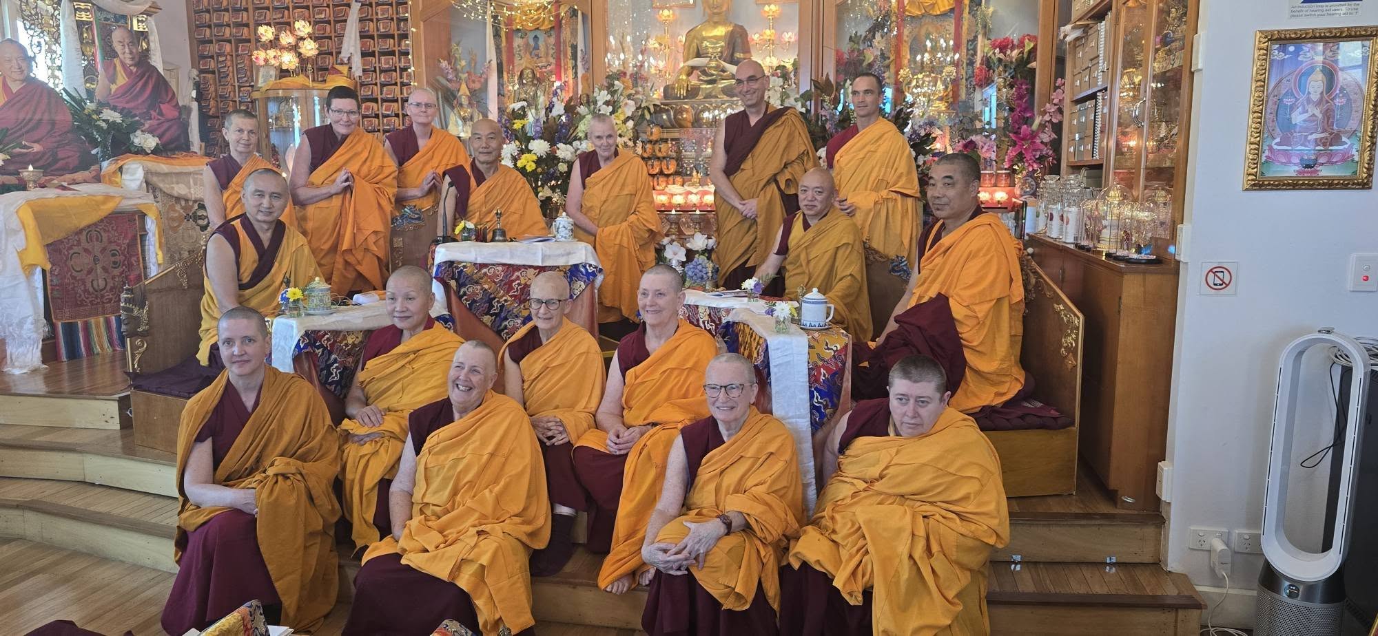 Sangha at the 2026 national Guru Bhumtsok practice at Langri Tangpa Centre, Australia. Photo courtesy of Langri Tangpa Centre’s Facebook page.