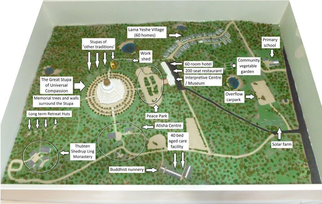 Three-dimensional model of master plan for development at Great Stupa. Image courtesy of Ian Green via Twitter. 2013