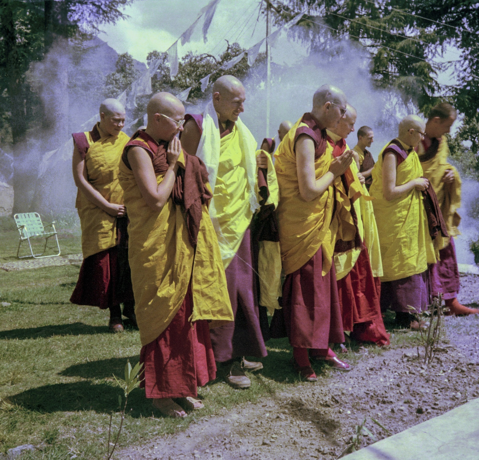 Ordination of Scott Brusso, Tushita Meditation Centre, 1976. Photo courtesy of LYWA.