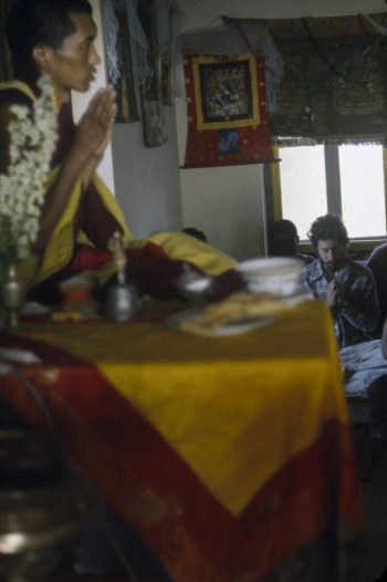 Lama Zopa Rinpoche, and Scott Brusso at Kopan Course, 1974. Photo courtesy of LYWA.