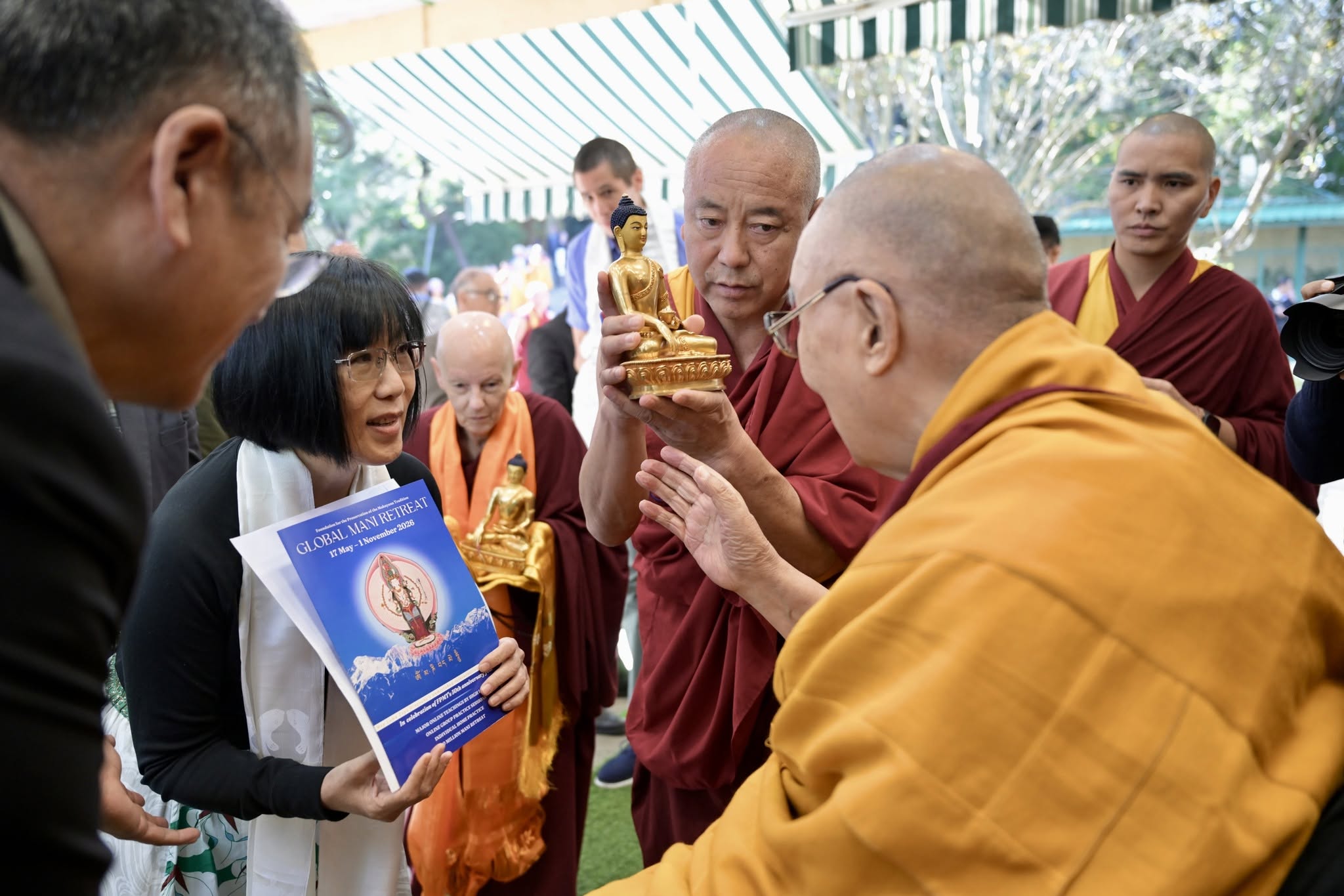 His Holiness the XIV Dalai Lama with Selina Foong and Ven. Thubten Gyalmo, Dharamsala, October 17, 2026