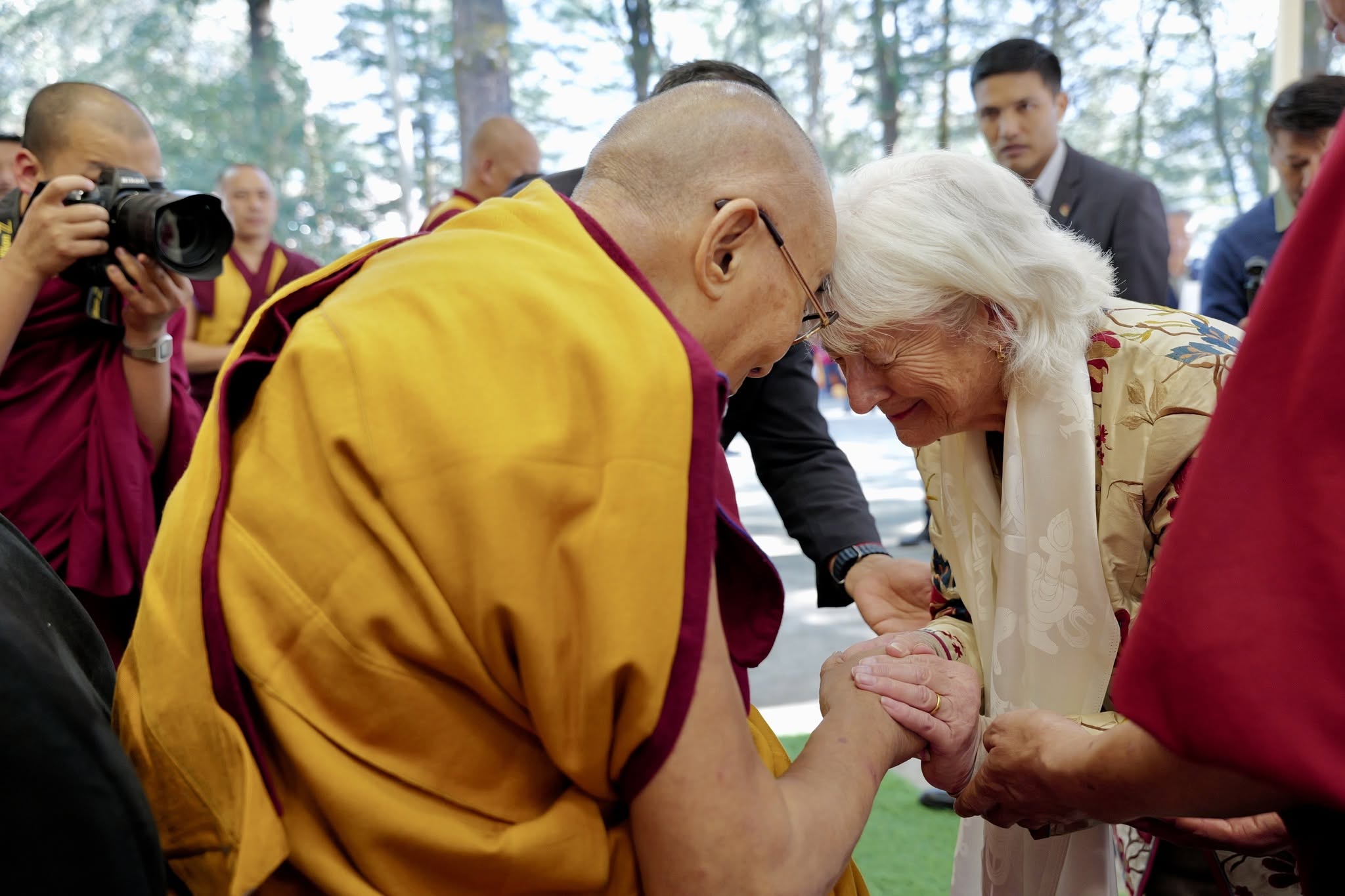His Holiness the XIV Dalai Lama with Dale Davis, FPMT, Inc. board member, Dharamsala, October 17, 2026