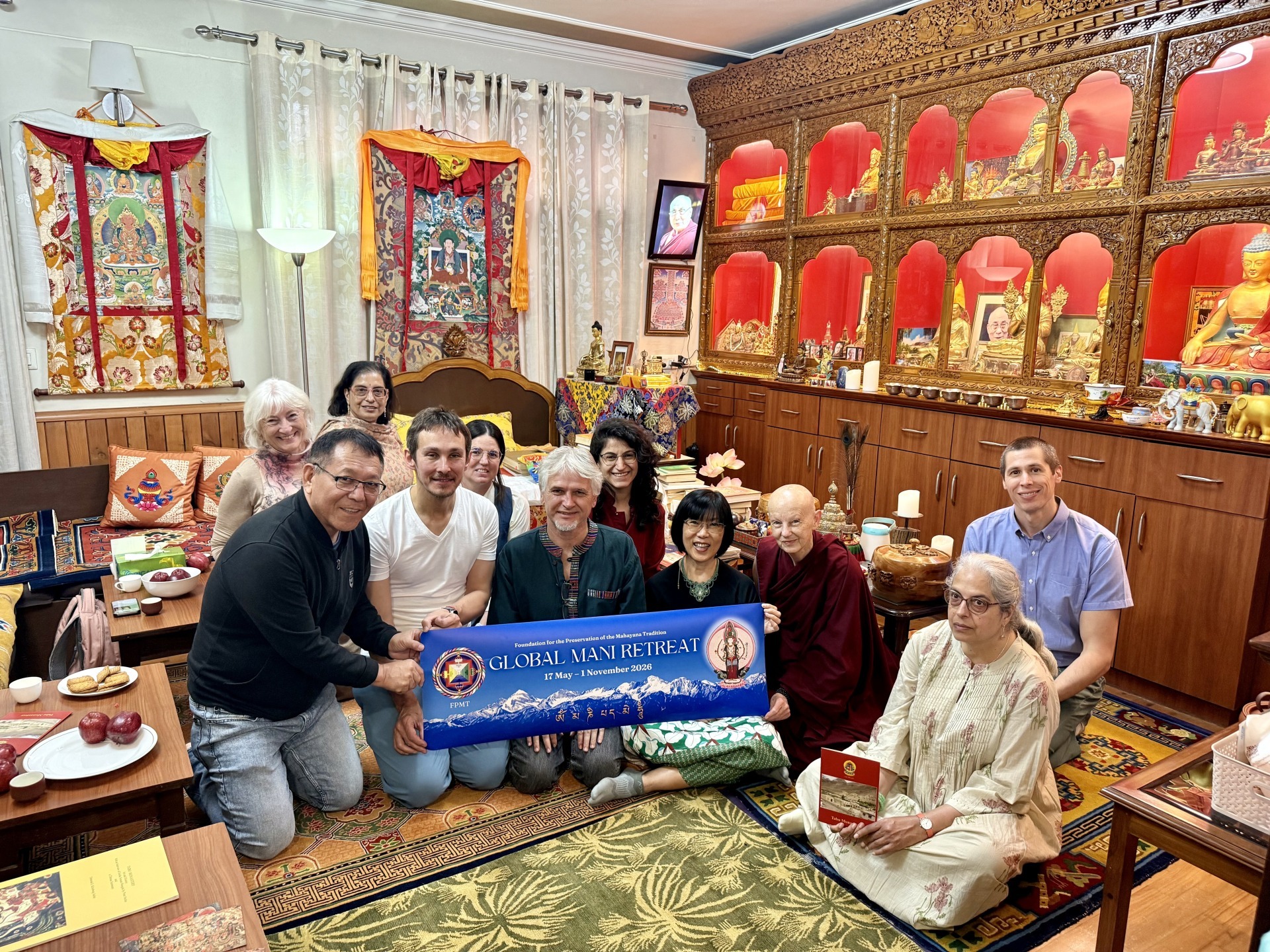 HE Serkong Tsenshap Rinpoche's residence-Group. Photo Courtesy of Global Mani Retreat group.