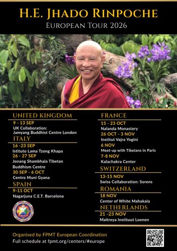 His Eminence Khensur Jhado Rinpoche - European Tour 2026