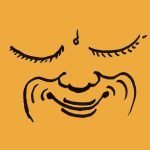drawing of smiling face with yellow background