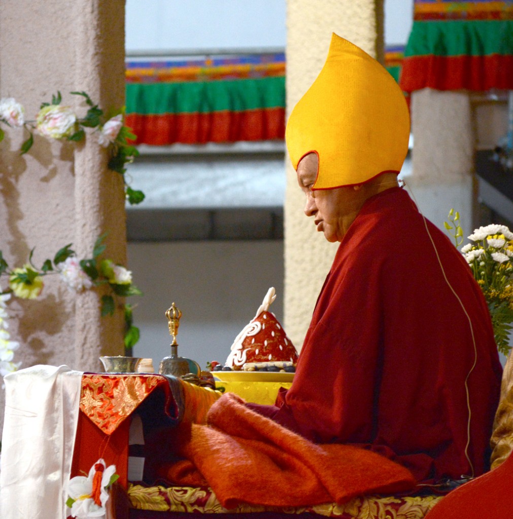 Lama Zopa Rinpoche during the CPMT long life puja, Australia, September 2014. Photo by Kunchok Gyaltsen.