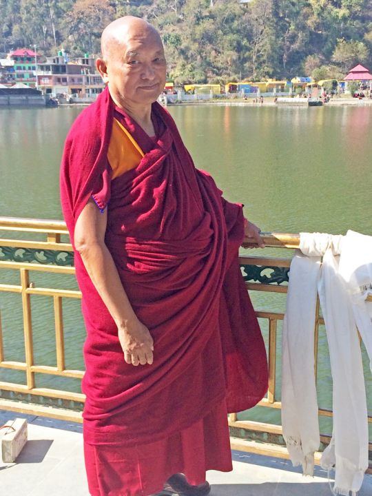 Lama Zopa Rinpoche at Tso Pema, India, February 2016. Photo by Ven. Holly Ansett.