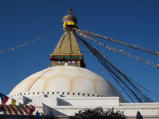 The Bouddhanath Stupa pilgrimage site near Kopan Monastery, Kathmandu, Nepal, 2008. Photo by Mark Kacik. 