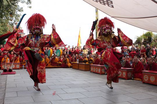 Ceremonial dances at Kopan Monastery, 2008. Photo by Artis Ram.