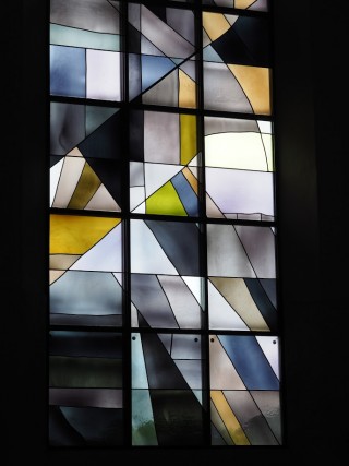 Stained glass window in Gethsemani Abbey. Photo by Martin Verhoven.