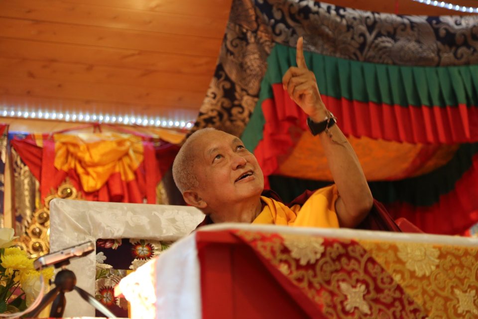 Lama Zopa Rinpoche teaching at Chandrakirti Meditation Centre in New Zealand