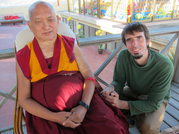 Lama Zope Rinpoche and Tenzin Ösel Hita at Kopan Monastery, December 2012. Photo by Ven. Roger Kunsang.
