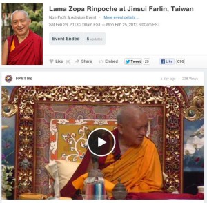 Lama Zopa Rinpoche Videos from Jinsui Farlin, Taiwan