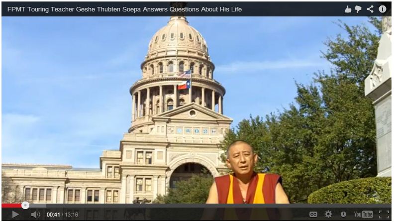 Video: Geshe Thubten Soepa Talks about His Life