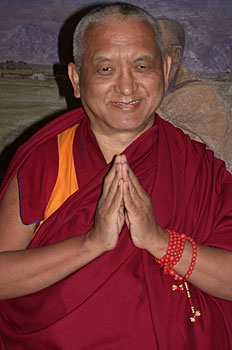 Lama Zopa Rinpoche, Buddha Amitabha Pure Land, Washington State, USA, November 2003. Photo courtesy of fpmt.org.