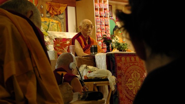 Choden Rinpoche lead a retreat on retreat on the Eight Verses of Thought Transformation at Vajrapani Institute, Boulder Creek, California, U.S., July 2013. Photo courtesy of Vajrapani Institute.