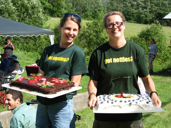 Milarepa Center staff, volunteers, and guest celebrated His Holiness the Dalai Lama's birthday with cake and candles during their interfaith Compassion Day events, Barnet, Vermont, U.S., July 2013. Photo courtesy of Milarepa Center.