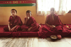 Young monks from Sera Je benefit from the meal provided by the Sera Je Food Fund. Photo courtesy //fpmt.org/projects/fpmt/seraje/sjff-photos/