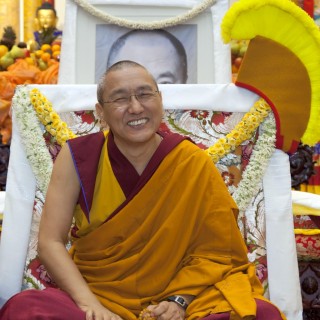 Khen Rinpoche Geshe Chonyi during long life puja, ABC, July 2013