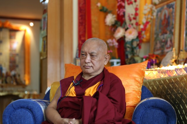 Lama Zopa Rinpoche, Ulaanbaatar, Mongolia, September 11, 2013. Photo by Ven. Roger Kunsang.