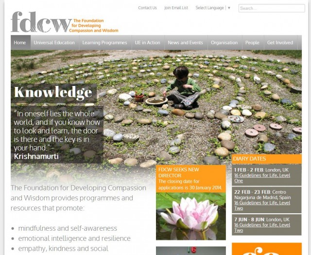 Foundation for Developing Compassion and Wisdom Launches New Website