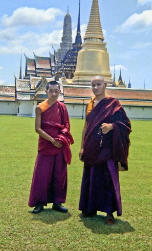 The lamas at the Golden Stupa, Bangkok, 1974