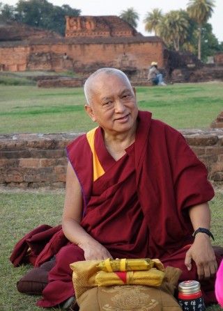 Lama Zopa Rinpoche giving the oral transmission for Lama Tsongkhapa's 