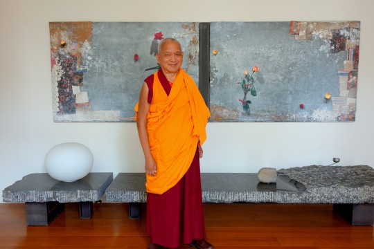 Lama Zopa Rinpoche, Taiwan, April 2014. Photo by Ven. Roger Kunsang.