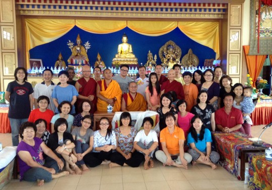 Participants at the first annual Sanghata Sutra retreat, Rinchen Jangsem Ling, Triang, Malaysia, March 2014. Photo courtesy of Rinchen Jangsem Ling.