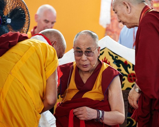 His Holiness the Dalai Lama with Lama Zopa Rinpoche, Pomaia, Italy, June 13, 2014. Photo by Olivier Adam.