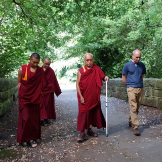 Lama Zopa Rinpoche Arrives in United Kingdom and Visits Proposed Site for Land of Joy