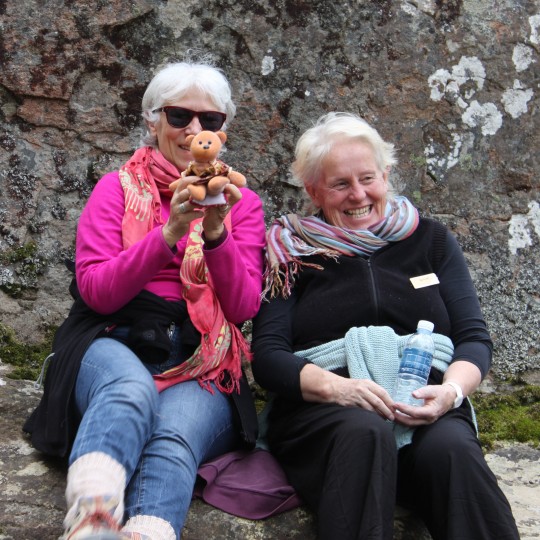Françoise Majesté-Larrouy and Olga Planken at Hanging Rock, Victoria, Australia, September 15, 2014. Photo by Tom Truty.