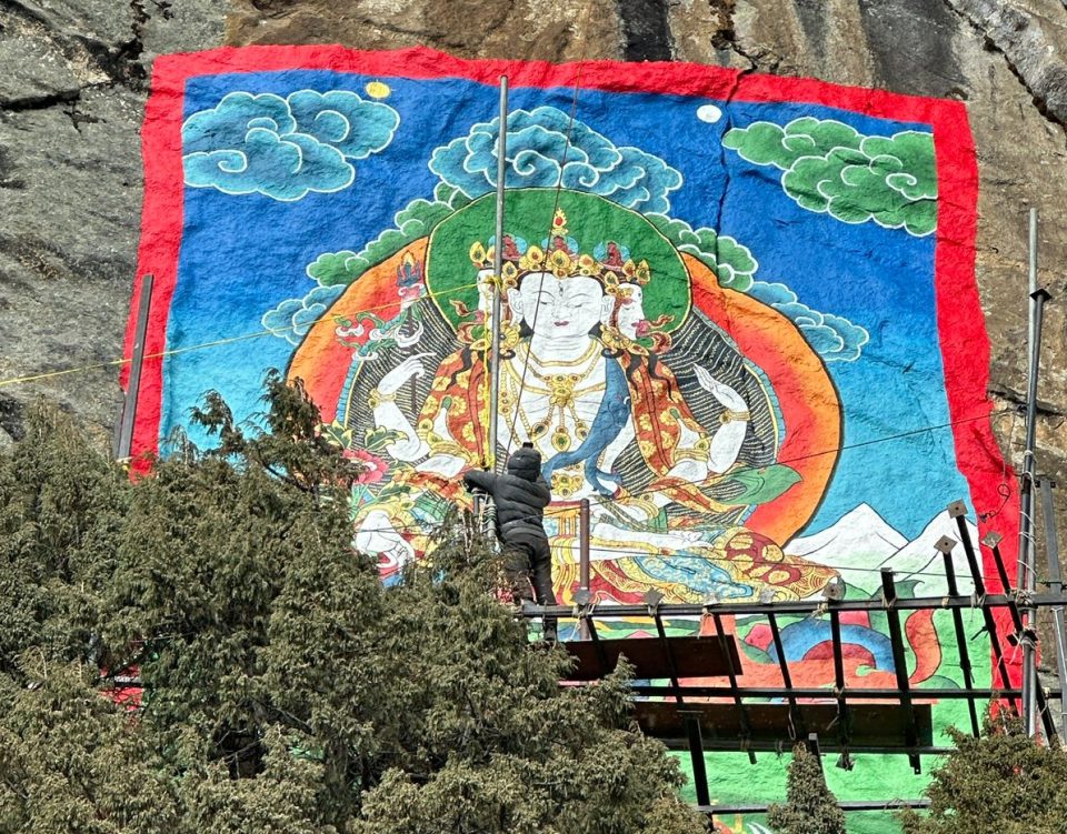 Accomplishing the Guru’s Wishes: 31-Foot Tall Amoghapasha on Drak Karma Cliff Above Lawudo