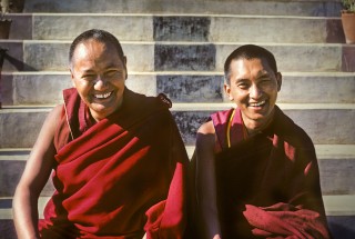 Lama Yeshe and Lama Zopa Rinpoche, Kopan Monastery, 1980. Photo by Robin Bath.